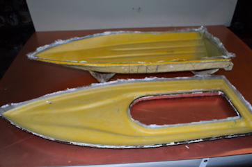 3 layers 1521 with Epoxy in RC boat molds