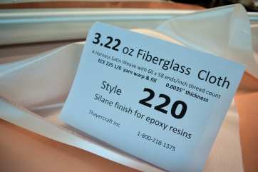 style 220 3.22 oz/sq yd 4hs fiberglass cloth from Thayercraft