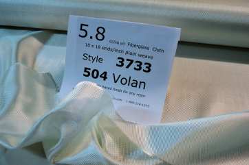 photo of 3733 6 oz fiberglass volan finished on table with id sheet from Thayercraft