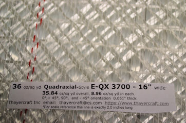 36 oz quadraxial stitched fiberglass close up