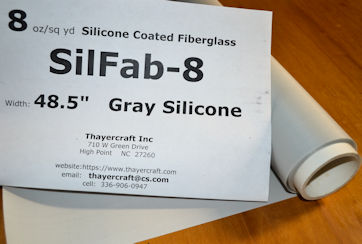 8 oz/sq yd silicone rubber coated fiberglass
